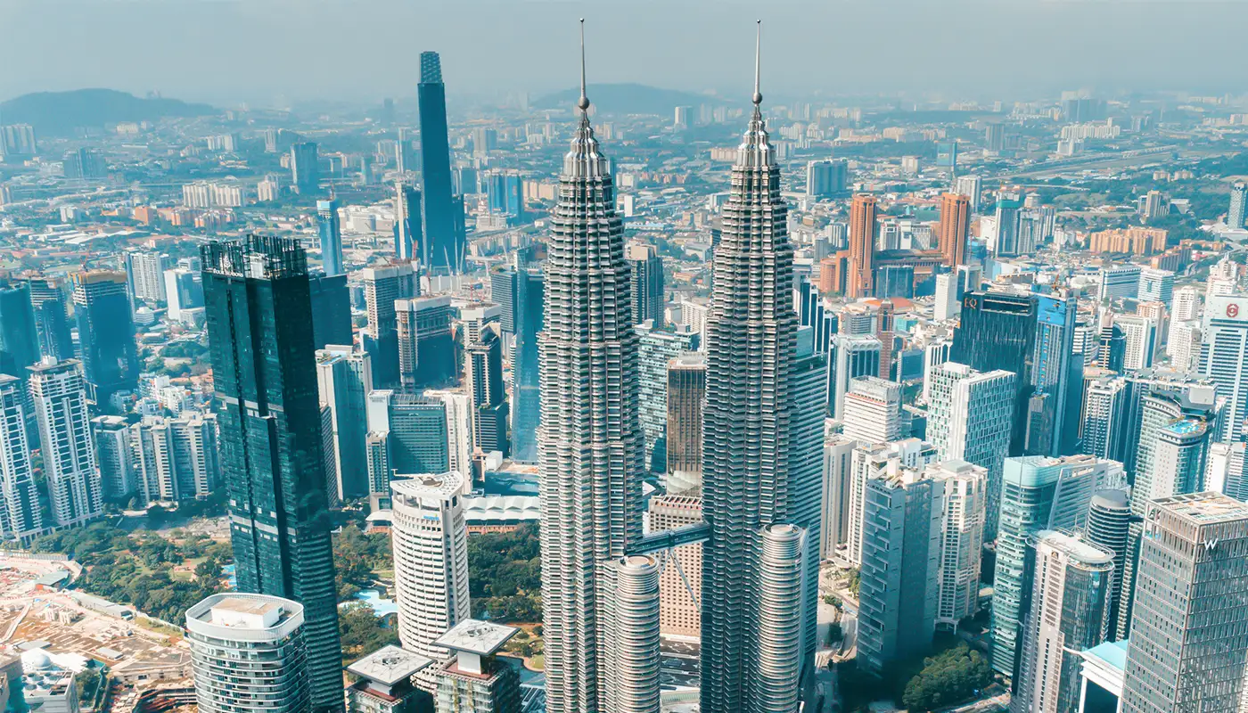 Kuala Lumpur skyline and attractions popular with Indian tourists