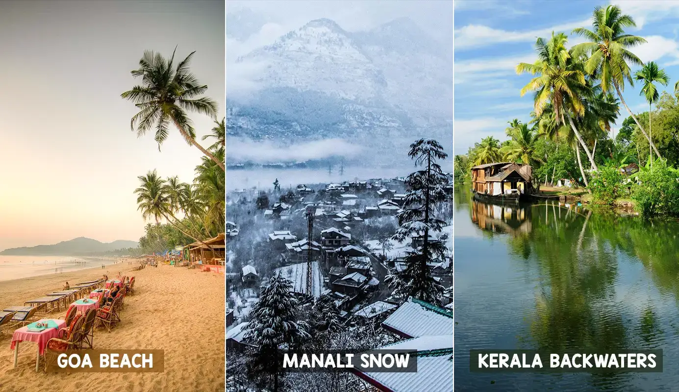 Popular domestic destinations in India for Christmas and New Year holidays
