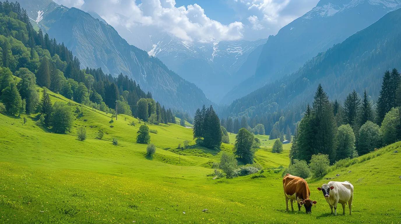 Kashmir tour packages from Mumbai with flights and scenic mountain views