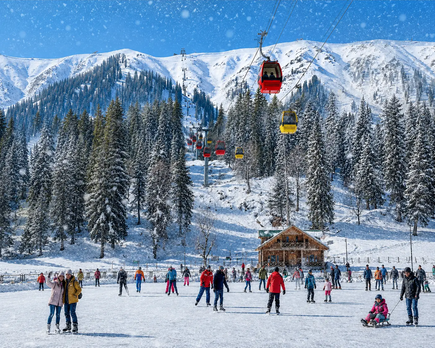 snowfall season in Gulmarg Kashmir during winter travel